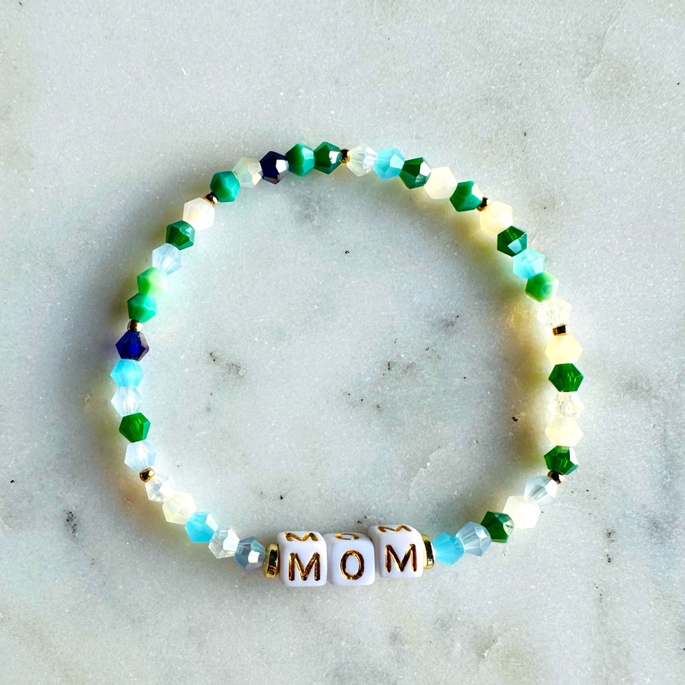 Mom Colorful Beaded Word Bracelet, Mama Beaded Bracelet, Mothers Day Gift
